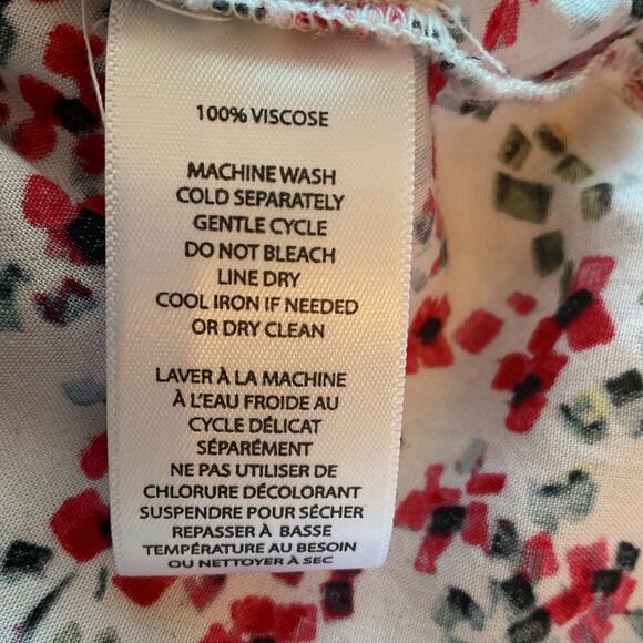 Beach Lunch Lounge Multi Color 3/4 Sleeve Henly Placket Gathered Waist Top L - Picture 5 of 6